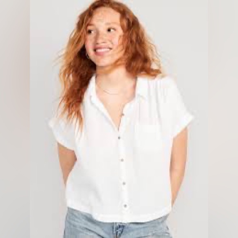V-Neck Dolman-Sleeve Gauze Blouse XXL